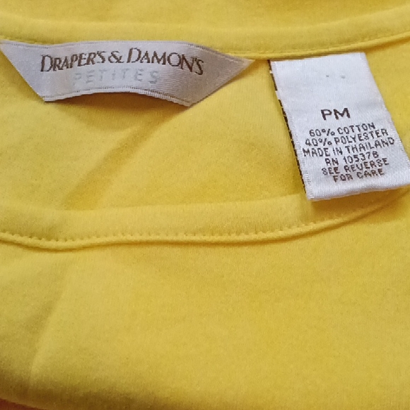 Draper's& Damon's yellow petite medium blouse - Picture 8 of 8